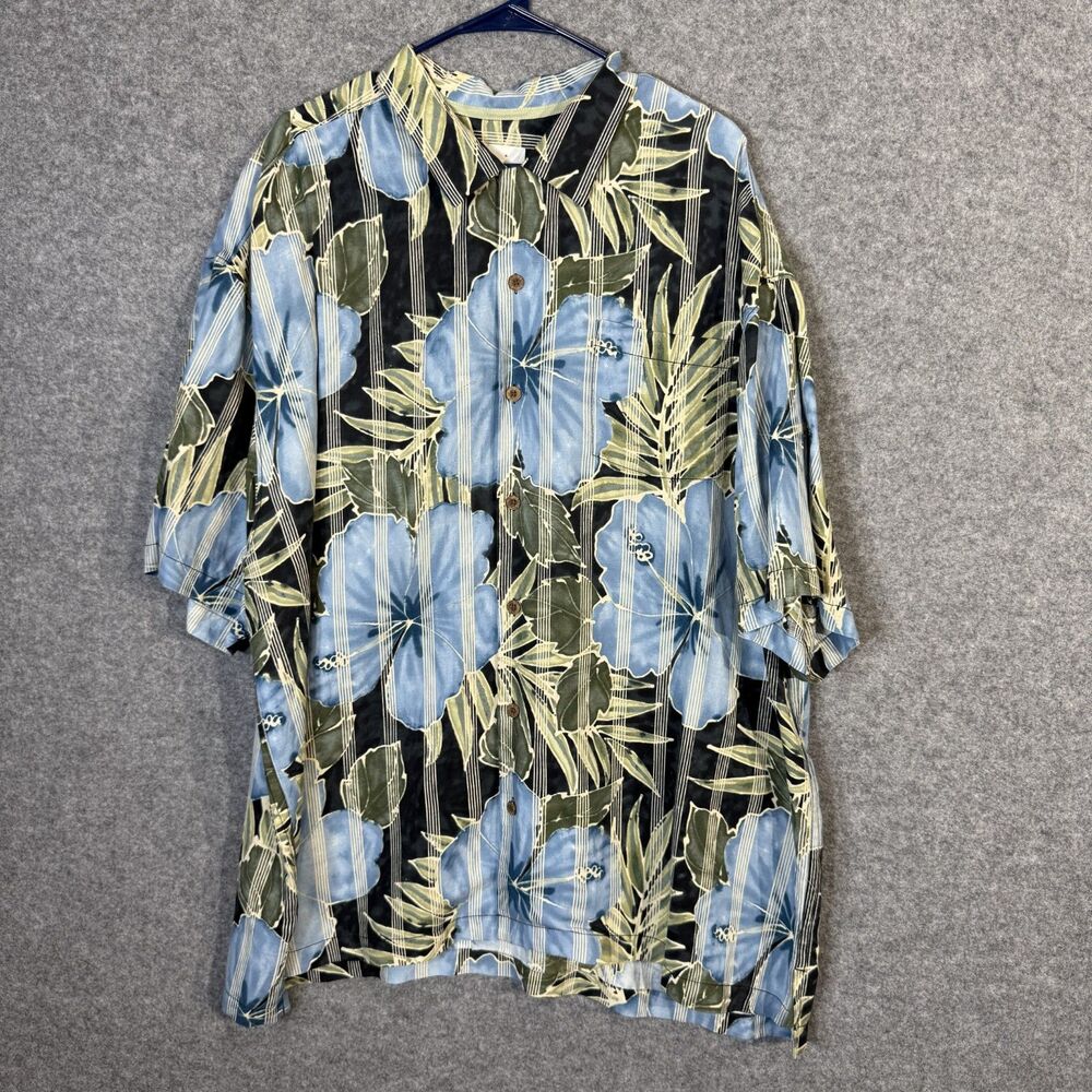 Tommy Bahama Men's Silk Linen Blend Button‎ Down Tropical Shirt Size XXL